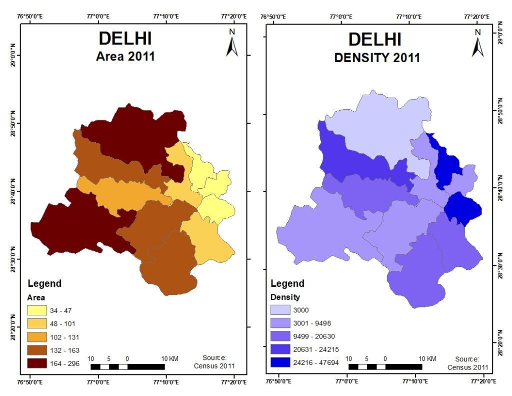 Delhi area density