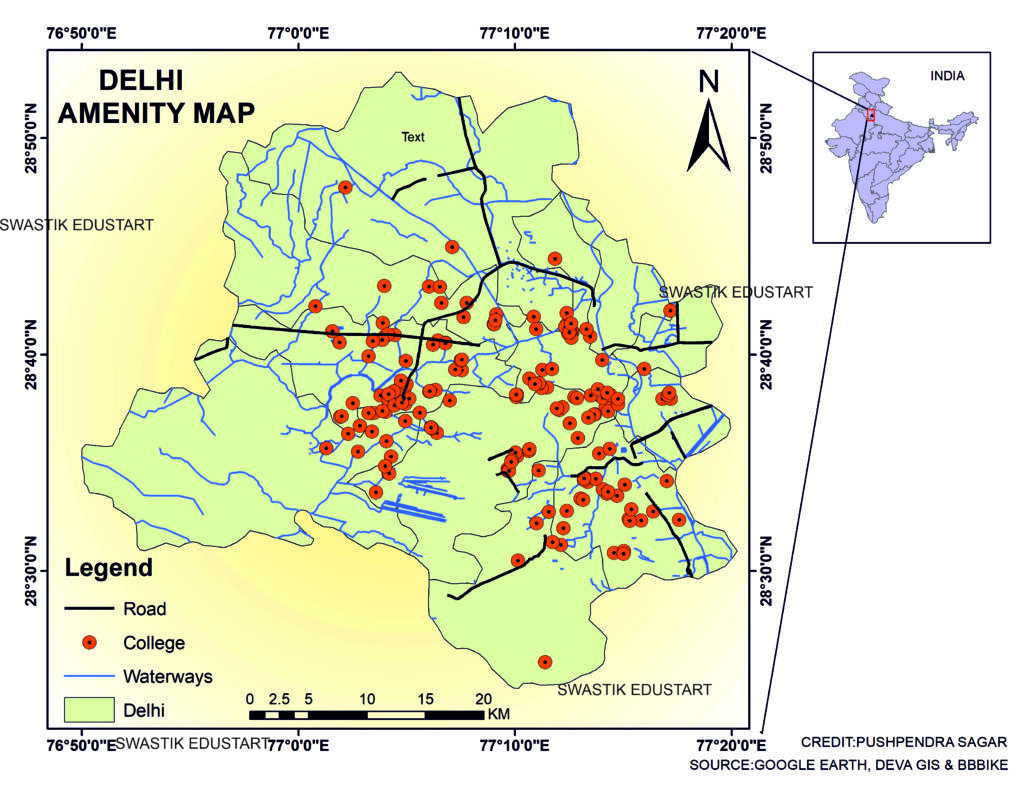 Delhi amenity map